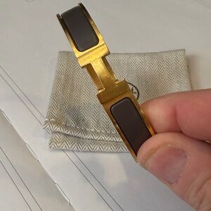 Hermes Gold and Brown Men's Cuff